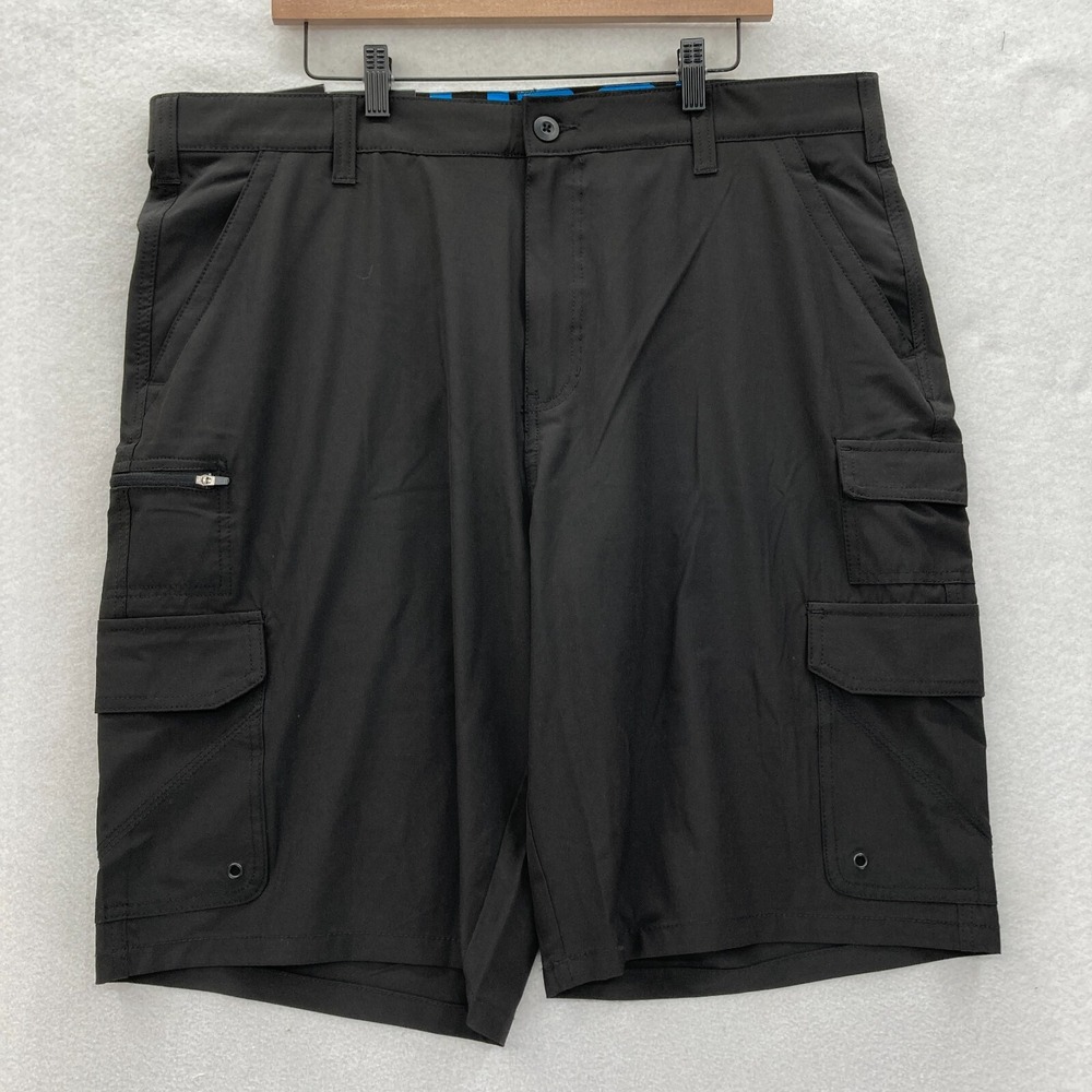Iron Co Hybrid Cargo Shorts Mens 40 Black Stretch Waistband Casual Workwear NWT